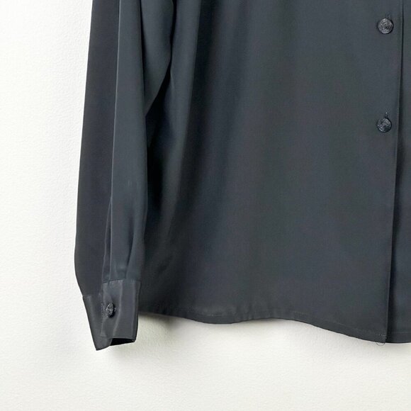 Vintage Lace Collar Embroidered Front Blouse Black - Picture 5 of 7